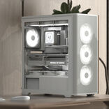 Aerocool D501A PC-Gehäuse, Midi-Tower, ATX, Tempered Glass - weiß