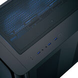 Aerocool P500C Tour Midi ATX Noir avec Panneau Latéral en Verre Trempé et USB 3.2 Gen 1 Type-A, USB 2.0 Type-A