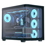 Aerocool P500C Tour Midi ATX Noir avec Panneau Latéral en Verre Trempé et USB 3.2 Gen 1 Type-A, USB 2.0 Type-A