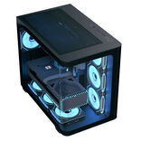 Aerocool P500C Tour Midi ATX Noir avec Panneau Latéral en Verre Trempé et USB 3.2 Gen 1 Type-A, USB 2.0 Type-A
