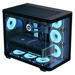 Aerocool P500C Tour Midi ATX Noir avec Panneau Latéral en Verre Trempé et USB 3.2 Gen 1 Type-A, USB 2.0 Type-A