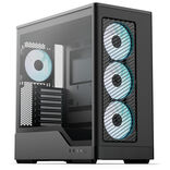 Aerocool D520A PC-Gehäuse, Midi-Tower, ATX, Tempered Glass, RGB - schwarz