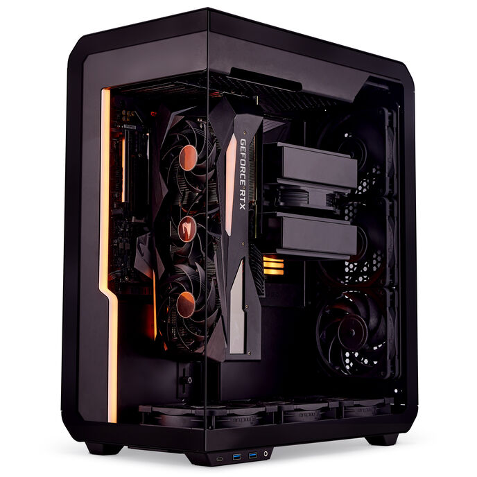 SSUPD Xhuttle ATX Mid Tower Black with Tempered Glass Side Panel and USB 3.2 Gen 2 Type-C / USB 3.2 Gen 1 Type-A Front Panel