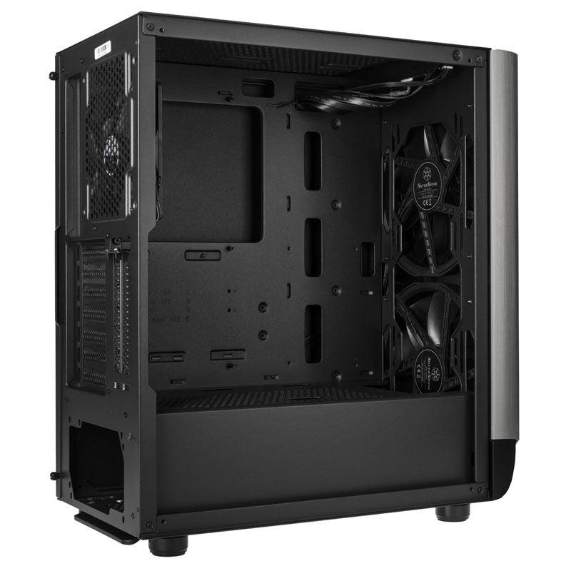 Silverstone SETA A1 ATX Mid Tower Silver / Black with Tempered Glass Side Panel, USB 3.2 Gen 2 Type-C, USB 3.2 Gen 1 Type-A