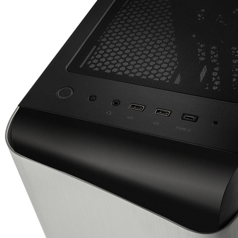Silverstone SETA A1 ATX Mid Tower Silver / Black with Tempered Glass Side Panel, USB 3.2 Gen 2 Type-C, USB 3.2 Gen 1 Type-A