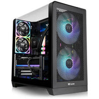 Thermaltake View 390 Air ATX Mid Tower Black with Tempered Glass Side Panel and USB 3.2 Gen 2 Type-C USB 3.2 Gen 1 Type-A