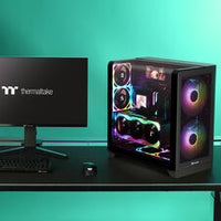 Thermaltake View 390 Air ATX Mid Tower Black with Tempered Glass Side Panel and USB 3.2 Gen 2 Type-C USB 3.2 Gen 1 Type-A