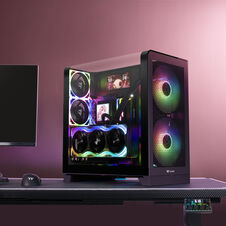 Thermaltake View 390 Air ATX Mid Tower Black with Tempered Glass Side Panel and USB 3.2 Gen 2 Type-C USB 3.2 Gen 1 Type-A