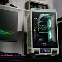 Thermaltake The Tower 200 Mini-ITX Tower Beige Tempered Glass Side Panel, USB 3.2 Gen 2 Type-C Front Panel