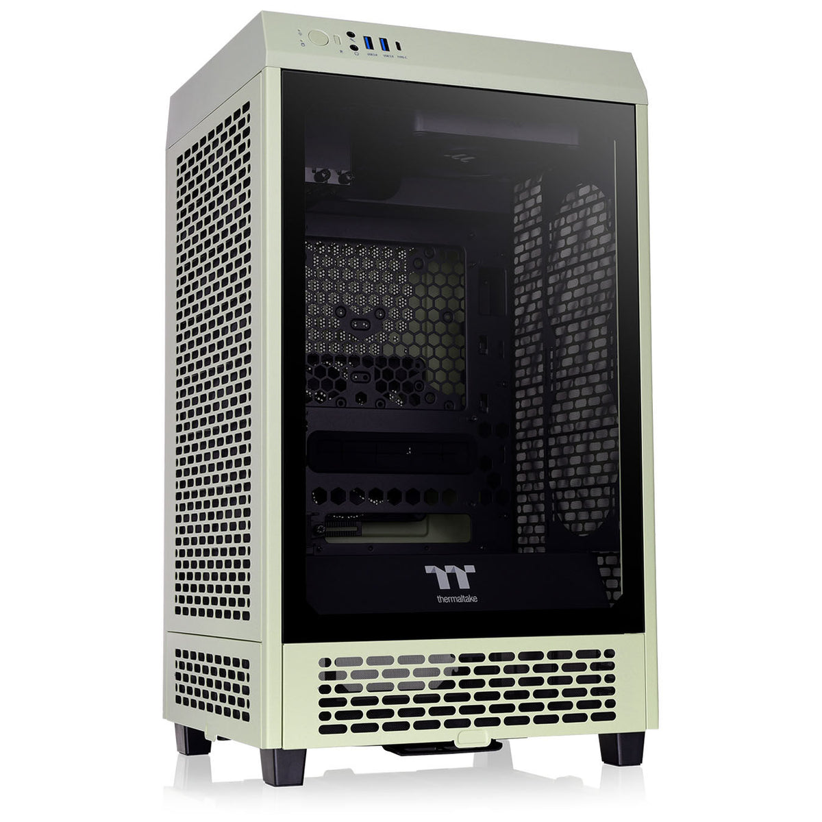 Thermaltake The Tower 200 Mini-ITX Tower Beige Tempered Glass Side Panel, USB 3.2 Gen 2 Type-C Front Panel