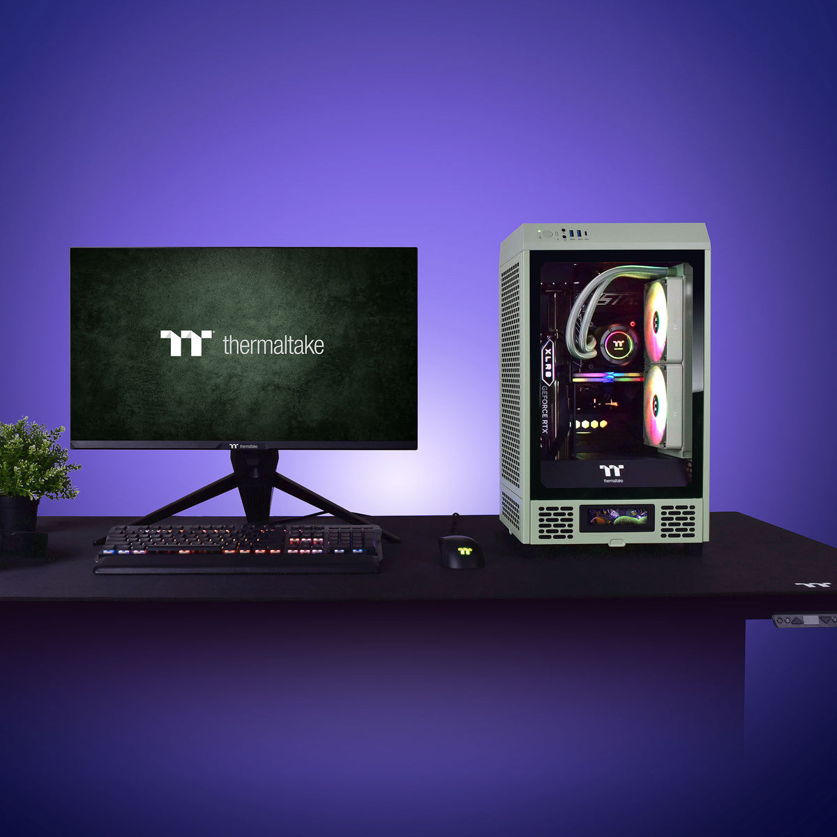 Thermaltake The Tower 200 Mini-ITX Tower Beige Tempered Glass Side Panel, USB 3.2 Gen 2 Type-C Front Panel