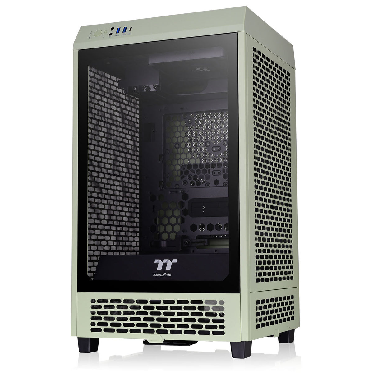 Thermaltake The Tower 200 Mini-ITX Tower Beige Tempered Glass Side Panel, USB 3.2 Gen 2 Type-C Front Panel