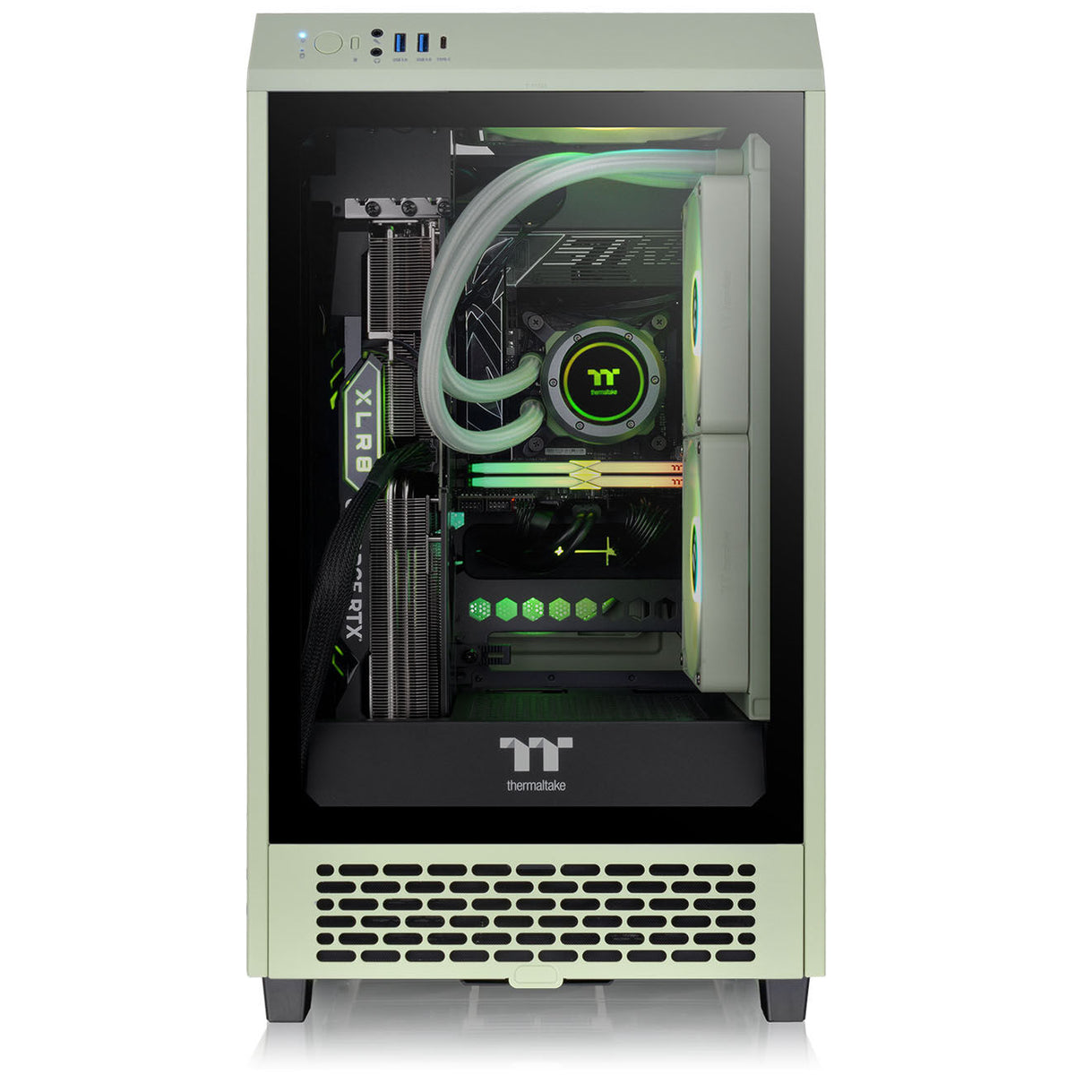 Thermaltake The Tower 200 Mini-ITX Tower Beige Tempered Glass Side Panel, USB 3.2 Gen 2 Type-C Front Panel