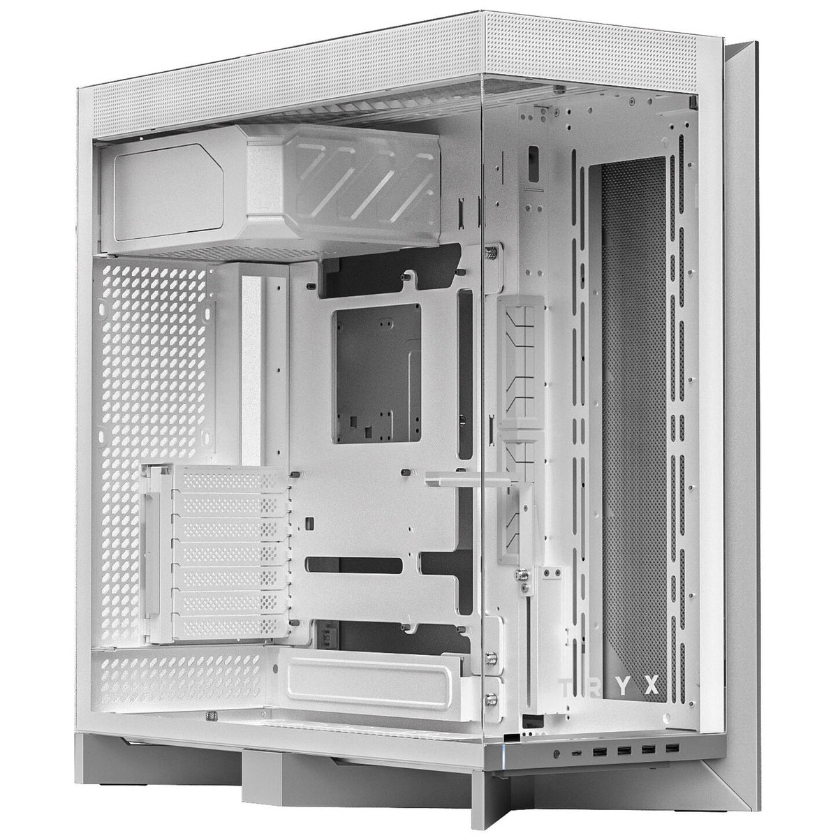 TRYX LUCA L70 White ATX PC Case Panoramic Glass with Front Panel ATX Case Bottom Mount PSU White