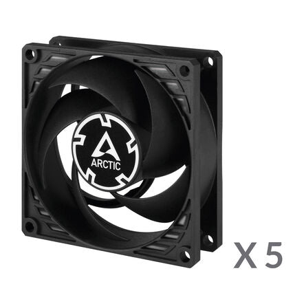 ARCTIC P8 80mm Black PWM PST 23.4 CFM 5-Pack
