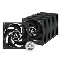 ARCTIC P8 80mm Black PWM PST 23.4 CFM 5-Pack