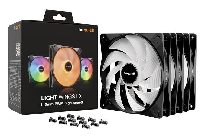 be quiet! Light Wings LX ARGB PWM High Speed Lüfter, Triple Pack - 140mm, schwarz