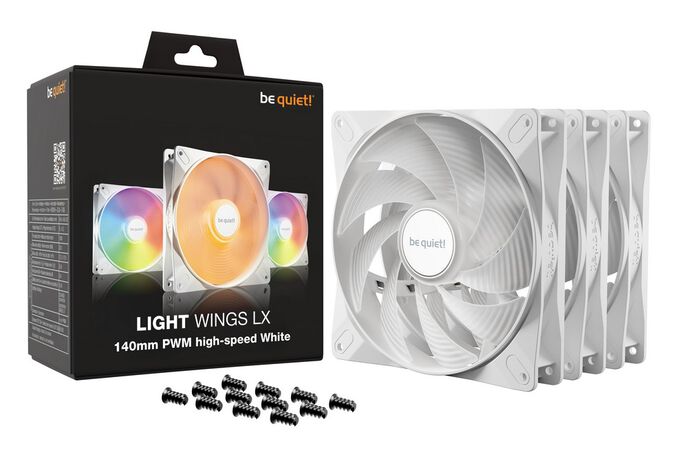 be quiet! Light Wings LX ARGB PWM Lüfter, Triple Pack - 140mm, weiß, High Speed