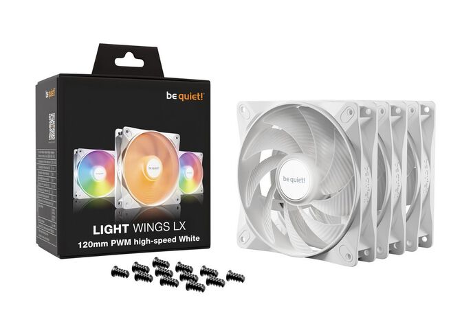 be quiet! Light Wings LX ARGB PWM High Speed Lüfter, Triple Pack - 120mm, weiß