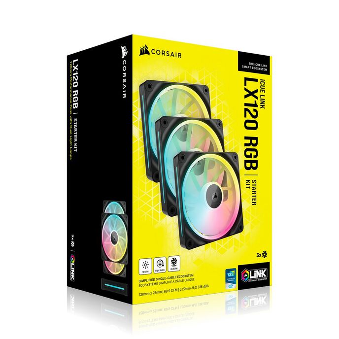 Corsair iCUE LINK LX120 120mm Black RGB PWM 3-Pack