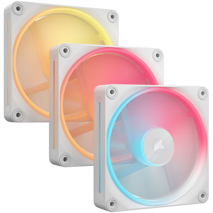 Corsair iCUE LINK LX120-R 120 mm Blanc RGB PWM Ventilateur inversé (pack de 3)