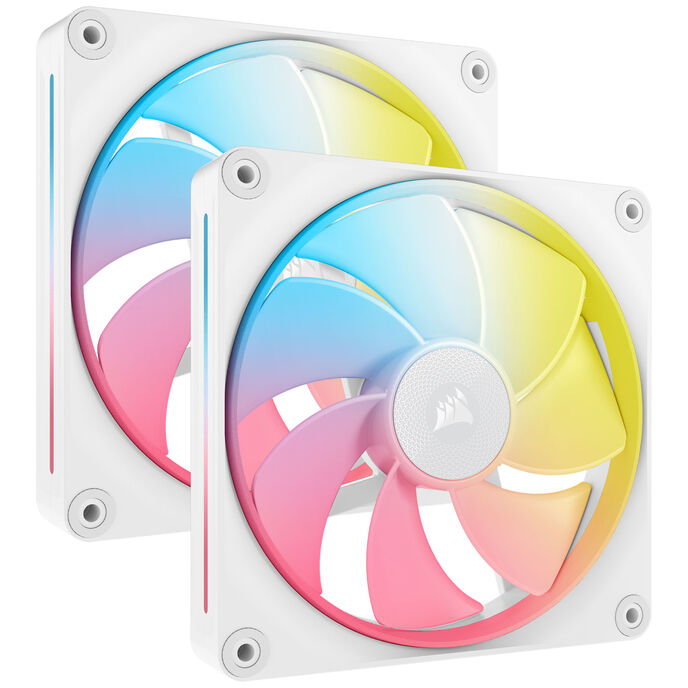 Corsair iCUE LINK LX140-R 140 mm RGB PWM blanc 90 CFM, pack de 2