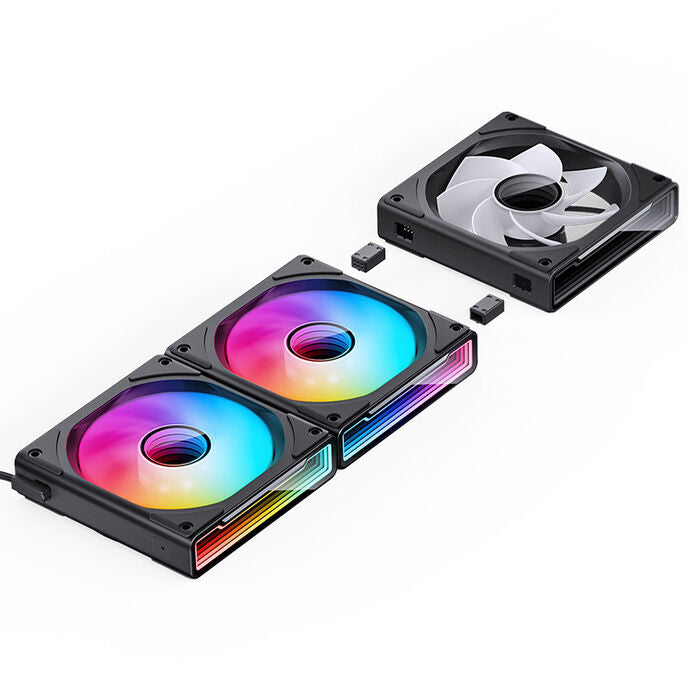 Jonsbo ZK-120BR ARGB Reverse Blade PWM Lüfter, 120mm, 3er-Pack - schwarz