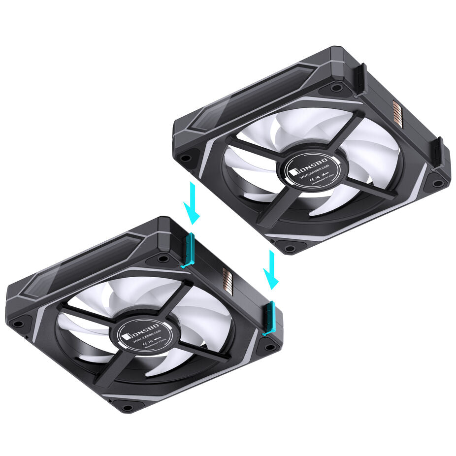 Jonsbo ZL-120BR PWM ARGB Lüfter 3er Pack, umgekehrte Ausrichtung - 120mm, schwarz