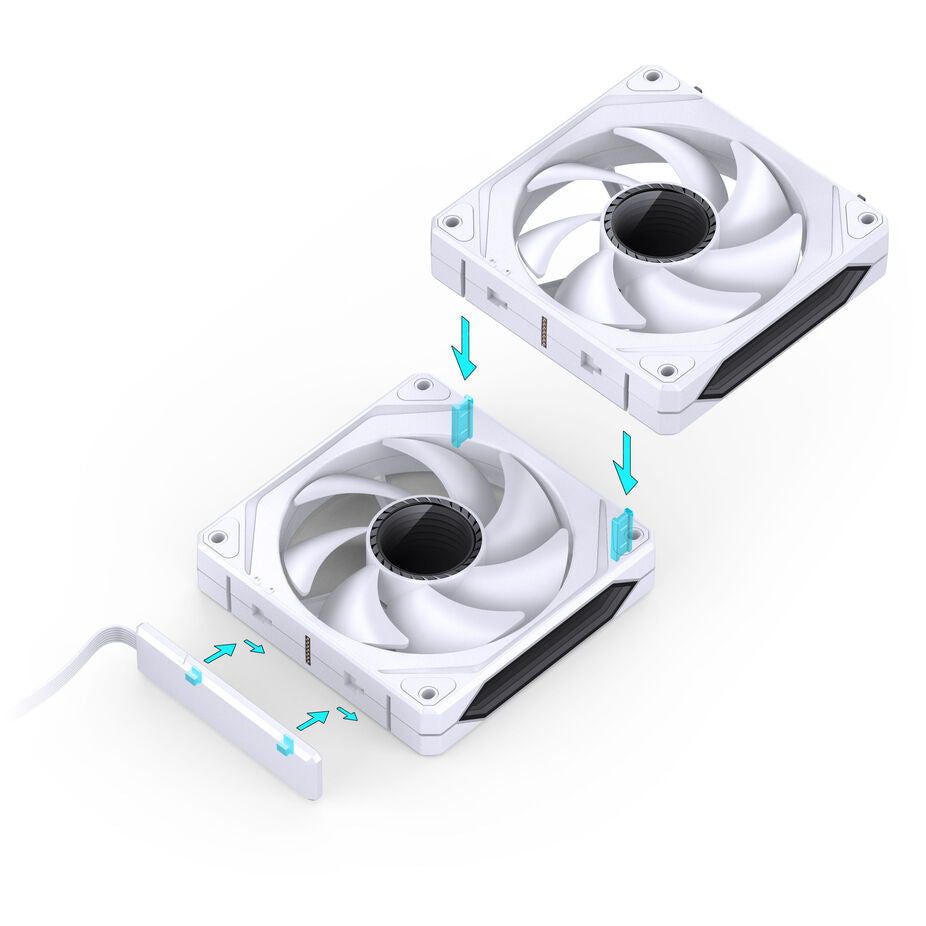 Jonsbo ZL-120W PWM ARGB Lüfter 3er Pack, reguläre Ausrichtung - 120mm, weiß