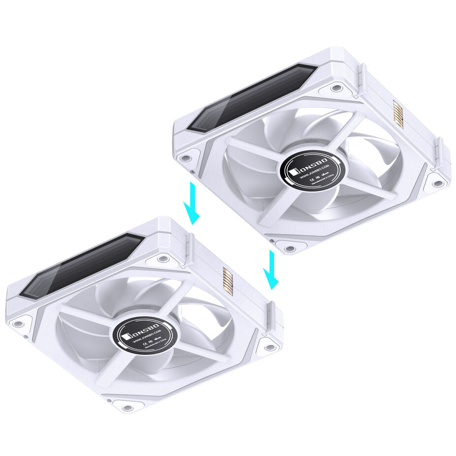 Jonsbo ZL-120W PWM ARGB Lüfter 3er Pack, reguläre Ausrichtung - 120mm, weiß