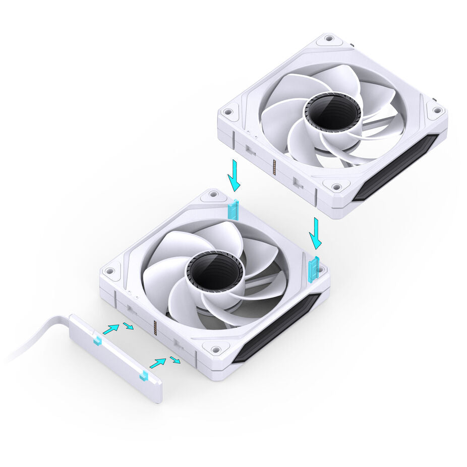Jonsbo ZL-120WR PWM ARGB Lüfter 3er Pack, umgekehrte Ausrichtung - 120mm, weiß
