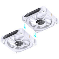 Jonsbo ZL-120WR PWM ARGB Lüfter 3er Pack, umgekehrte Ausrichtung - 120mm, weiß