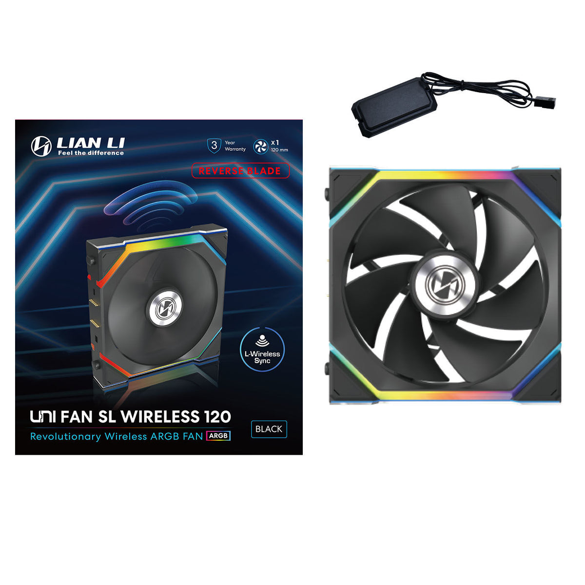 120mm Lian Li UNI FAN SL Wireless 120 ARGB Reverse Blade