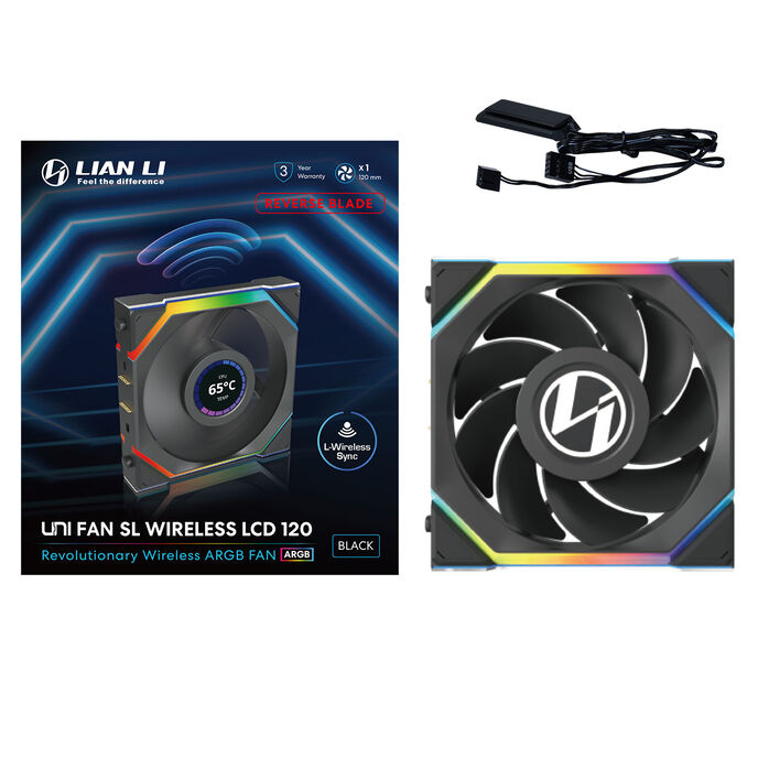 120mm Lian Li UNI FAN SL Wireless LCD 120 ARGB Reverse Blade