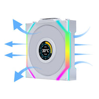 Lian Li UNI FAN SL Wireless LCD Lüfter, ARGB, PWM - Reverse Blade, 120 mm, weiß
