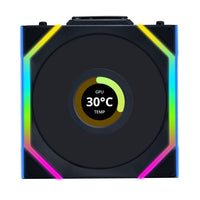 Lian Li UNI FAN SL Wireless LCD Lüfter, ARGB, PWM, 3er-Pack inkl. Controller - 120 mm, schwarz