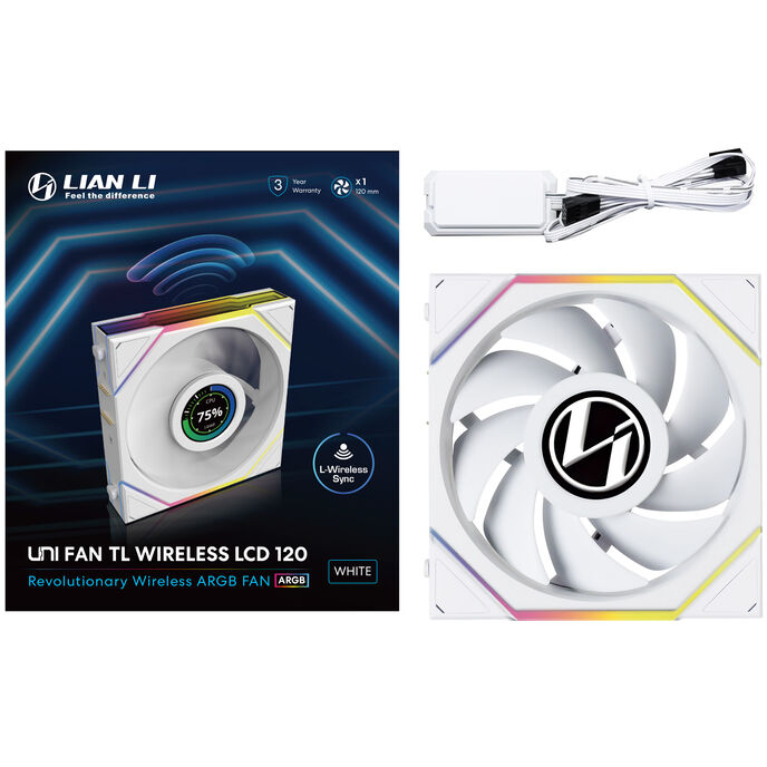 Lian Li UNI FAN TL120 LCD Wireless 120mm White