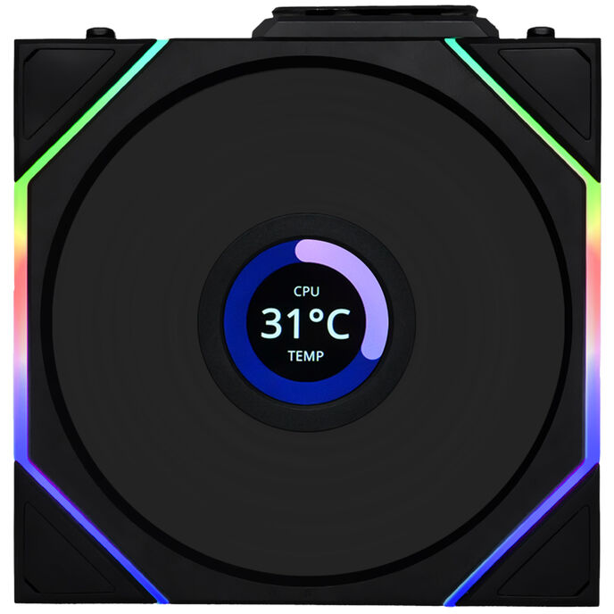 Lian Li UNI FAN TL120 LCD Wireless 120mm Black Reverse Blade