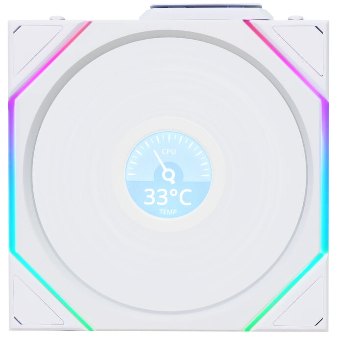 Lian Li UNI FAN TL120 LCD Wireless 120mm White Reverse Blade