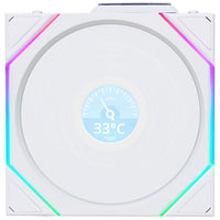 Lian Li UNI FAN TL Wireless LCD Lüfter, ARGB, PWM - Reverse Blade, 120 mm, weiß