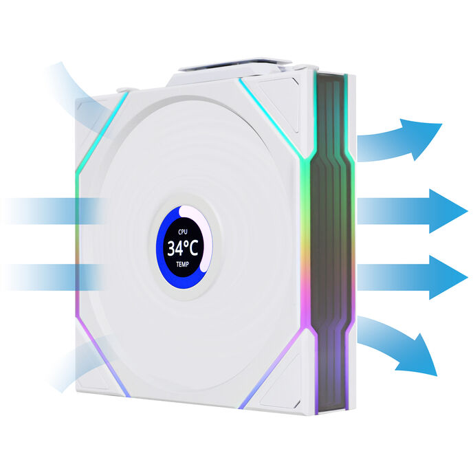 Lian Li UNI FAN TL LCD Wireless 120mm White ARGB PWM 3-Pack