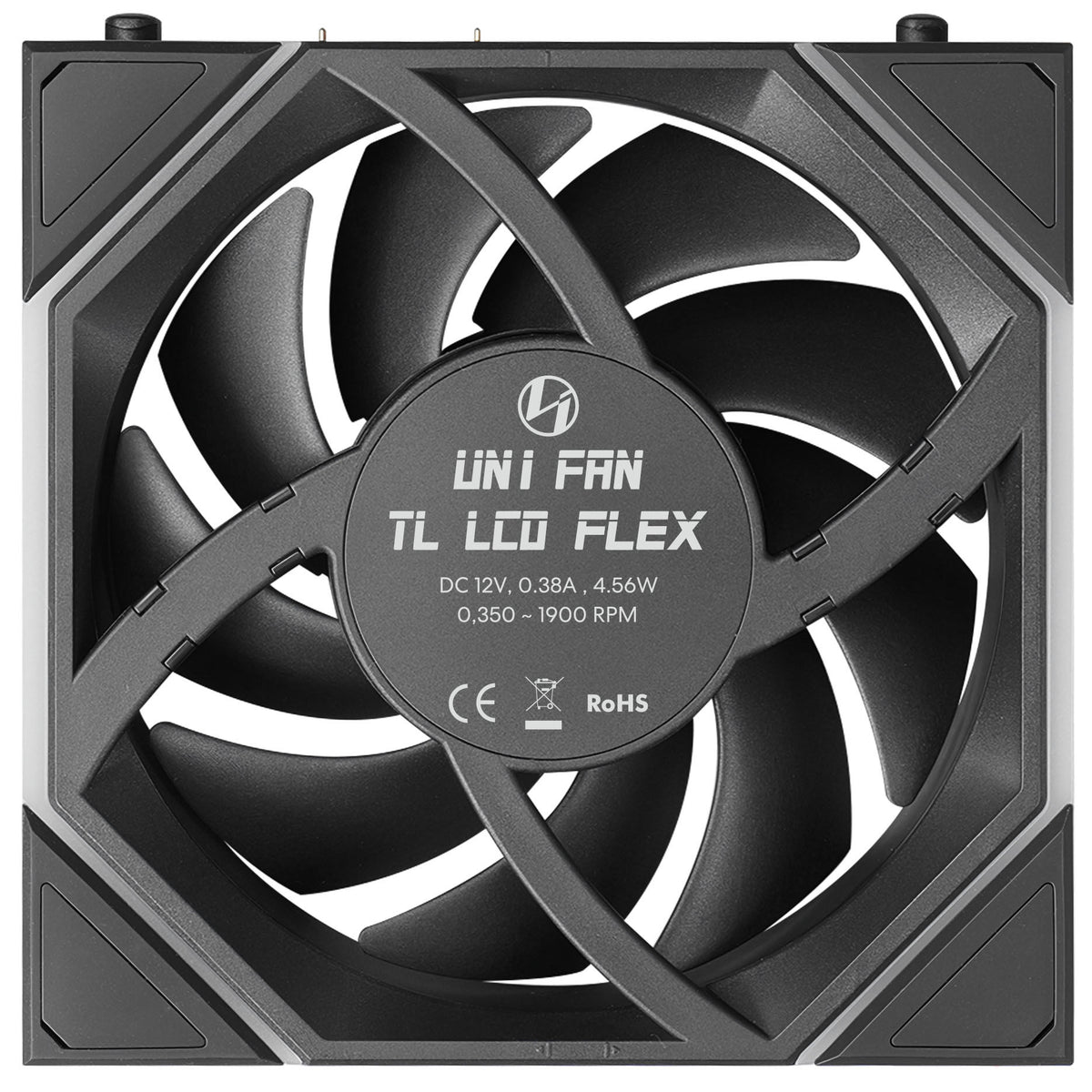 120mm Lian Li Uni Fan TL LCD FLEX ARGB Reverse, Black, LED-Steuerung