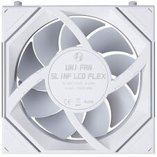 120mm Lian Li UNI FAN SL-INF 120 FLEX LCD Wireless ARGB White