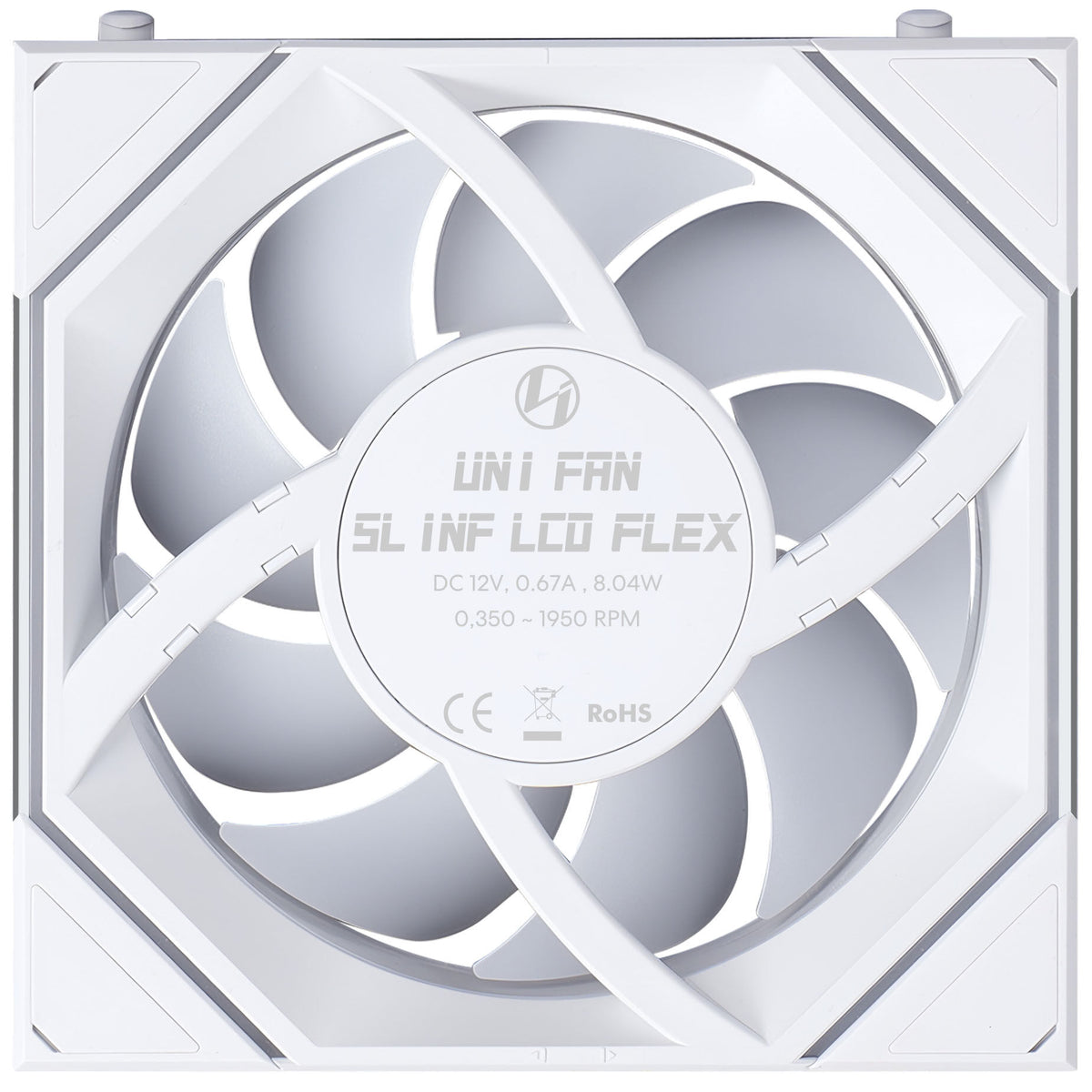 120mm Lian Li Uni Fan SL-INF LCD FLEX ARGB Reverse Blade, White