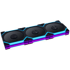 Lian Li UNI FAN SL FLEX Wireless PWM-Lüfter, ARGB, Unendlichkeitsspiegel - Reverse Blade, 120mm, schwarz, 3er-Pack mit Controller