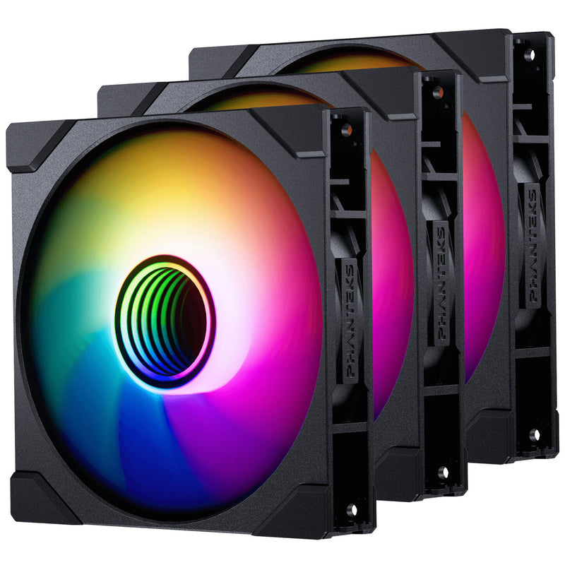PHANTEKS M25 Gen2 PWM D-RGB Lüfter 3er-Pack - Reverse Blade, 140mm, schwarz