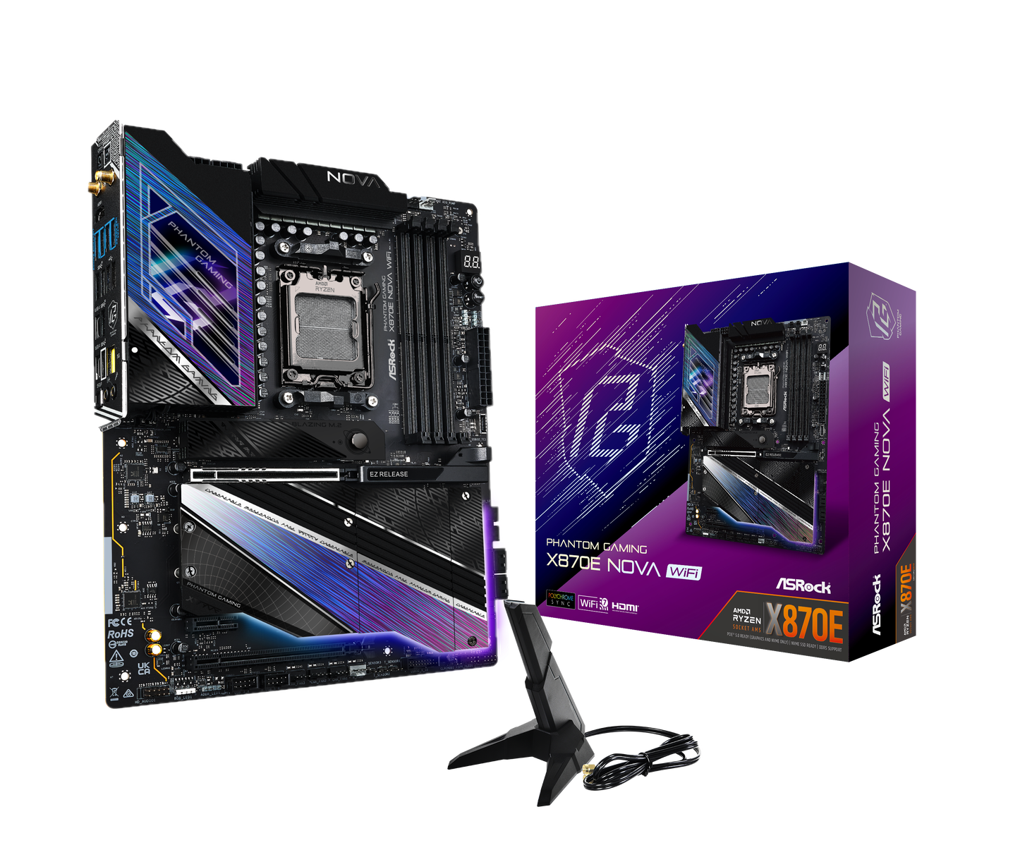 ASRock X870E Nova WiFi, AMD X870E Mainboard - Sockel AM5, DDR5