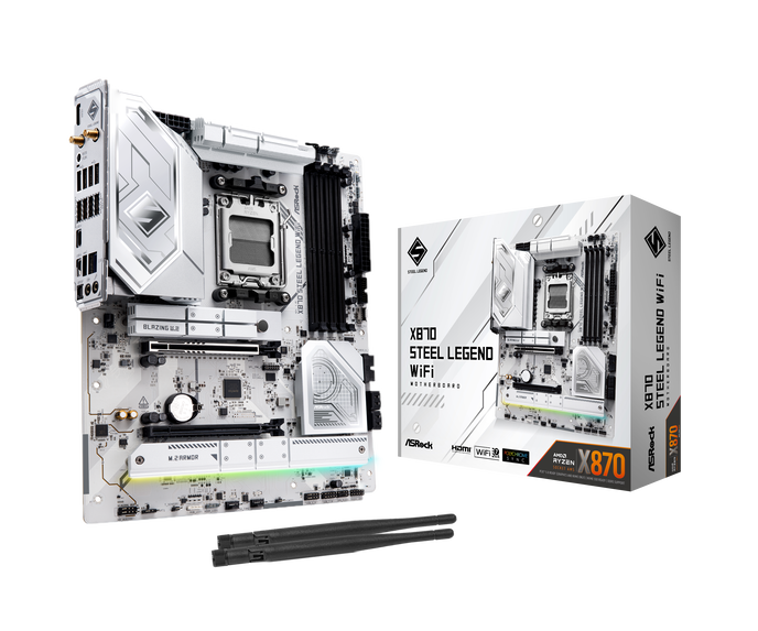 ASRock X870 Steel Legend WiFi, AMD X870 Mainboard - Sockel AM5, DDR5