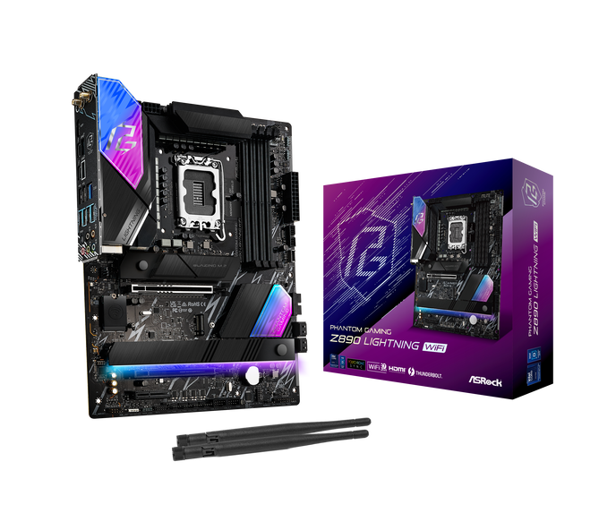 ASRock Z890 Lightning WiFi Mainboard, Sockel LGA 1851, Intel Z890, ATX, DDR5