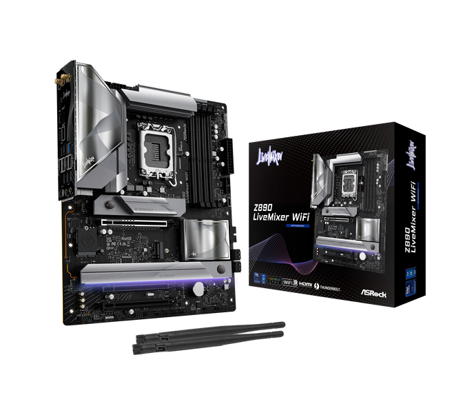 ASRock Z890 LiveMixer WiFi, Intel Z890 Mainboard, Sockel LGA 1851, Intel Z890, ATX, DDR5